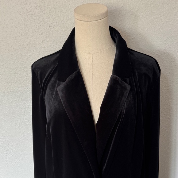 NWT J. Jill Black Velvet Single Button Blazer size Large Tall - Picture 5 of 13